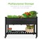 Best Choice Products Raised Garden Bed 48x24x32in Mobile Elevated Planter w/ Wheel Locks, Shelf, Liner